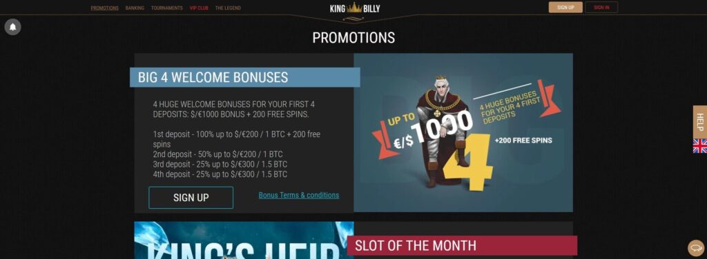 Promotions-at-King-Billy-Casino